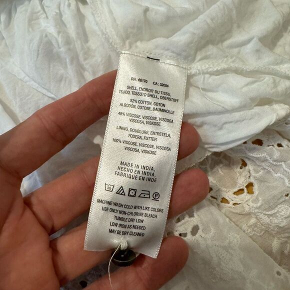 Maeve Tiered Eyelet Midi Dress White Women’s SIZE 4P - Picture 12 of 14